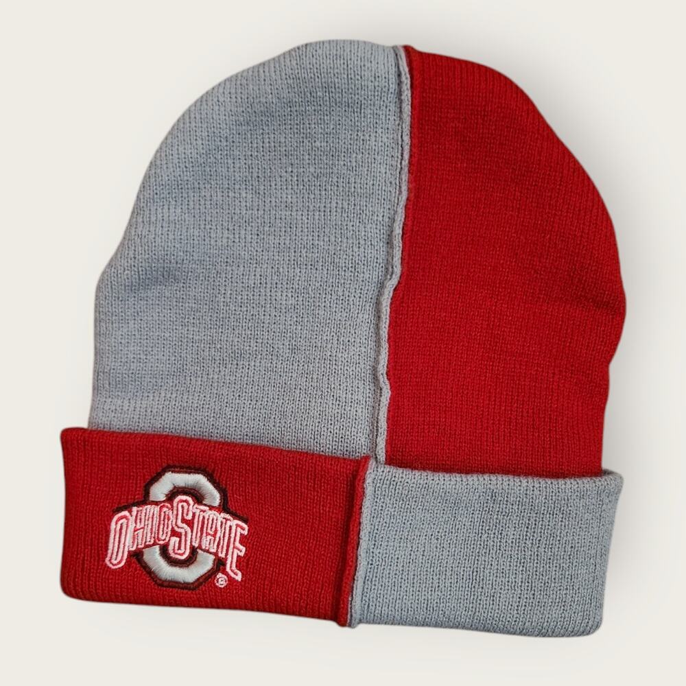 Starter Ohio State Beanie Red and Gray NWOT Adult Size Winter Hat VTG Knit Cap